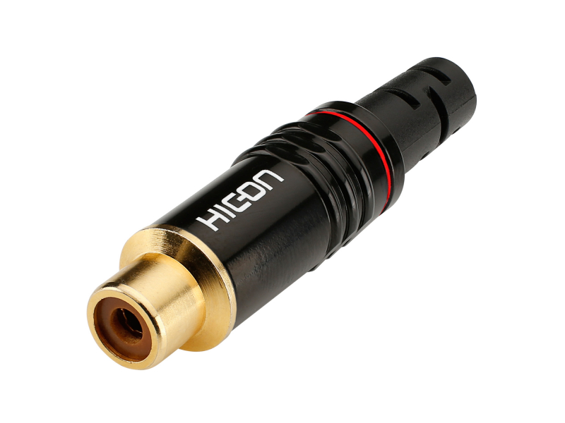 HICON HI-CF06-RED Złącze gniazdo RCA metalowe czerwone